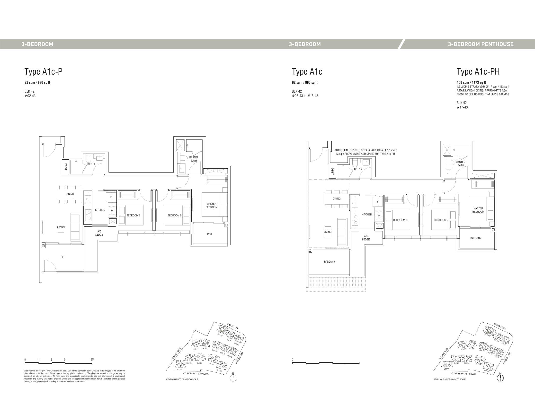 Piermont Grand EC's three-bedroom and three-bedroom penthouse types